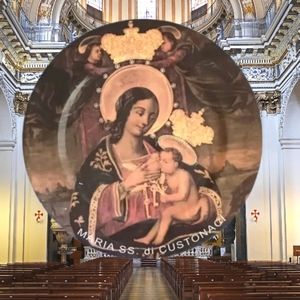 RARE Vintage Maria SS di Custonaci Italian Art Plate Madonna Blessed Mother Mary